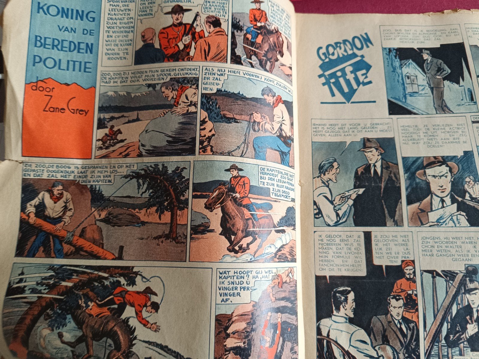 2 Bravo strips van bijlage krant. 1937., Livres, Enlèvement, Utilisé, Plusieurs comics, Europe