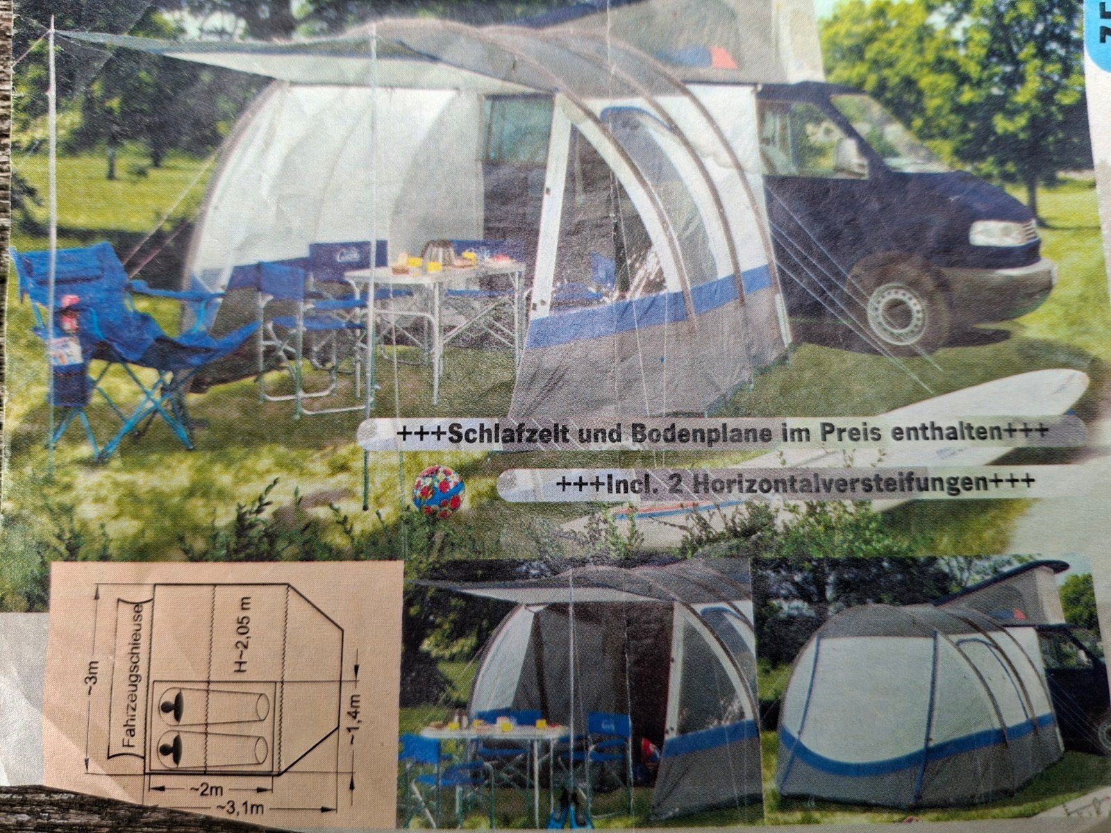 Auvent pour van et fourgon aménagé, Caravanes & Camping, Enlèvement ou Envoi