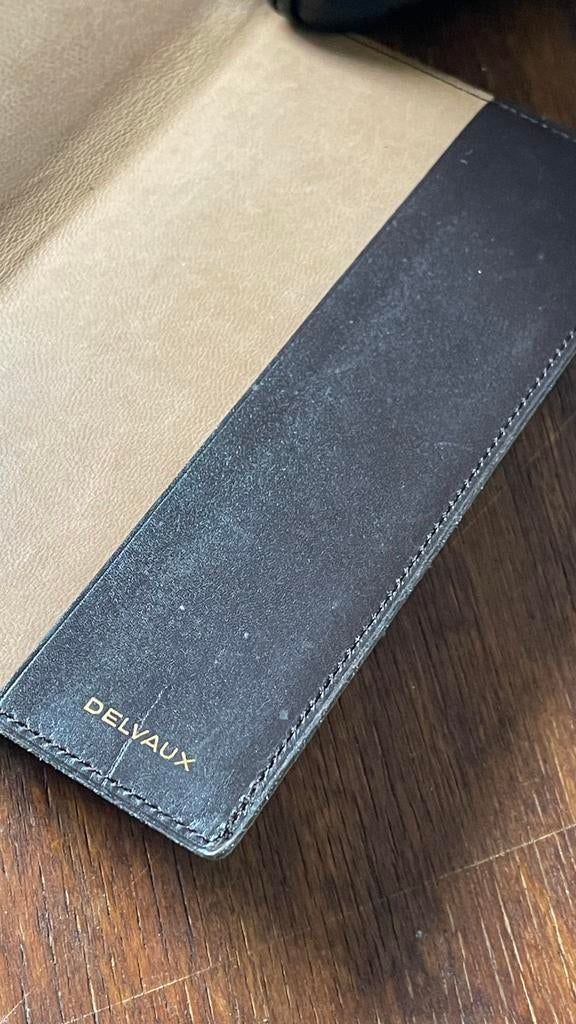 Delvaux vintage documentenhouder, Handtassen en Accessoires, Portemonnees, Ophalen, Gebruikt, Bruin, Leder