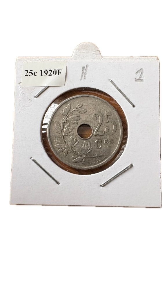 ALBERT I: 25 CENT 1920F (2), Postzegels en Munten, Munten | België, Ophalen of Verzenden