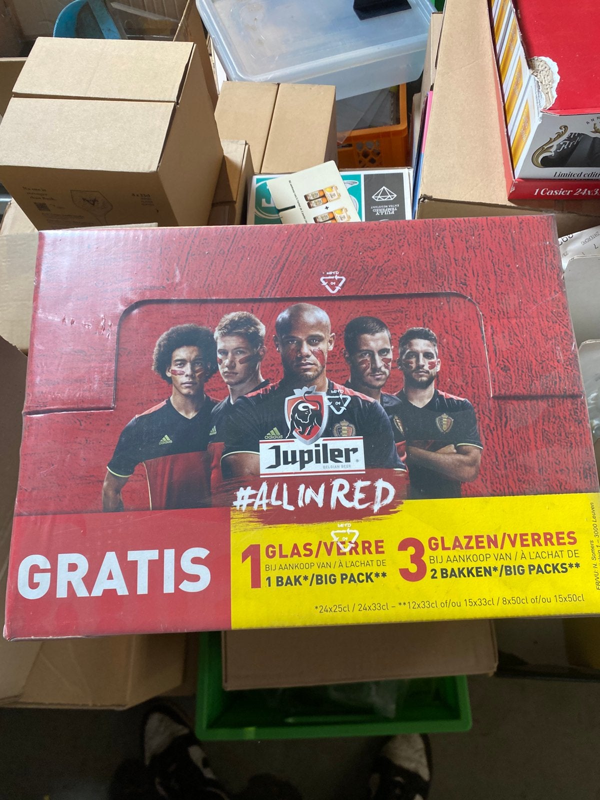 Glazen rode duivels EK 2016, Verzamelen, Glas en Drinkglazen, Ophalen, Nieuw, Bierglas