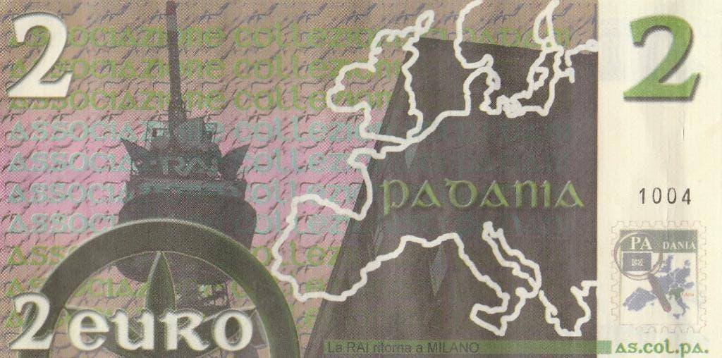 BANCONOTA PROMO 2 EURO PADANIA 2003 MILANO, Postzegels en Munten, Bankbiljetten | Europa | Eurobiljetten, Ophalen of Verzenden