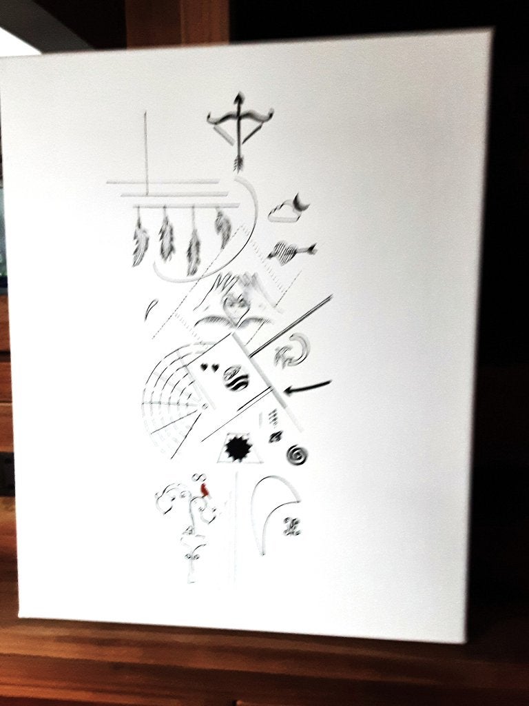 Peinture abstraite ; Tatouage (avril 2026) .40x50, Enlèvement ou Envoi