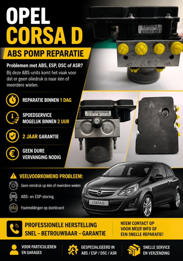 Opel Corsa D ABS Pomp Reparatie, Enlèvement, Révisé, Opel