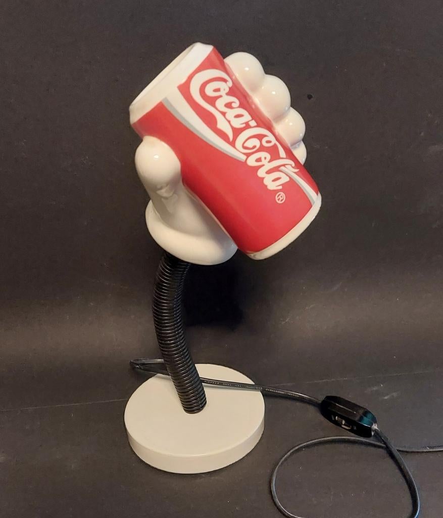 Vintage keramische lamp van Coca-Cola, Overige materialen, Ophalen of Verzenden, Zo goed als nieuw, Minder dan 50 cm