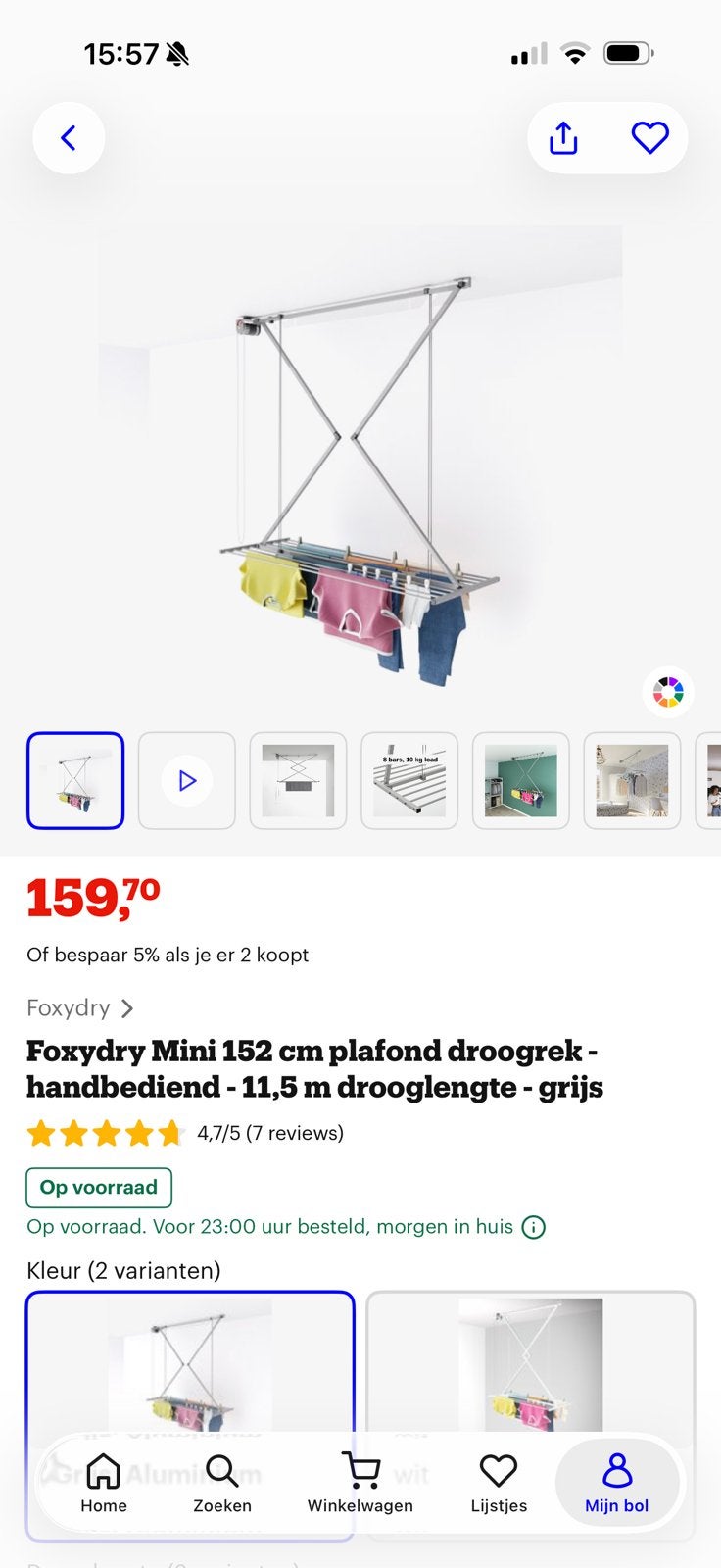 Plafond droogrek, Ophalen, Nieuw