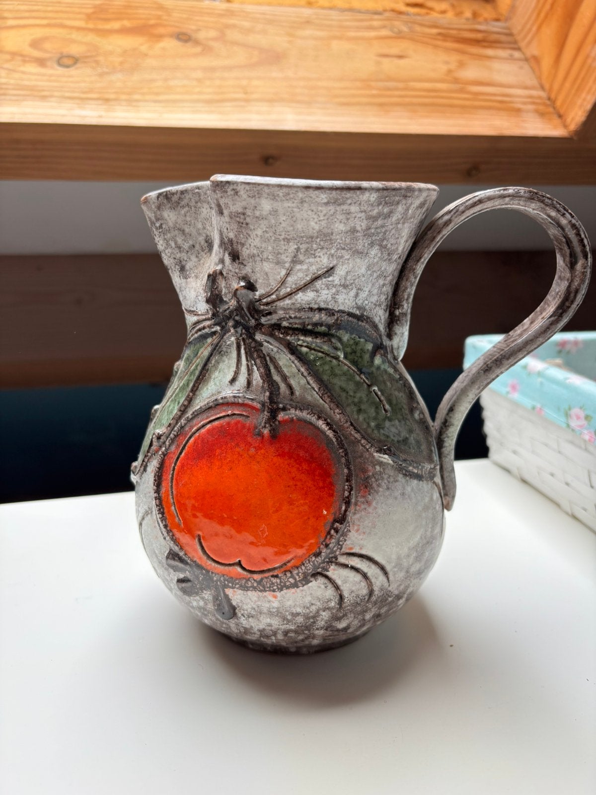 Mooie kan / vaas keramiek hoogte 20cm, Ophalen