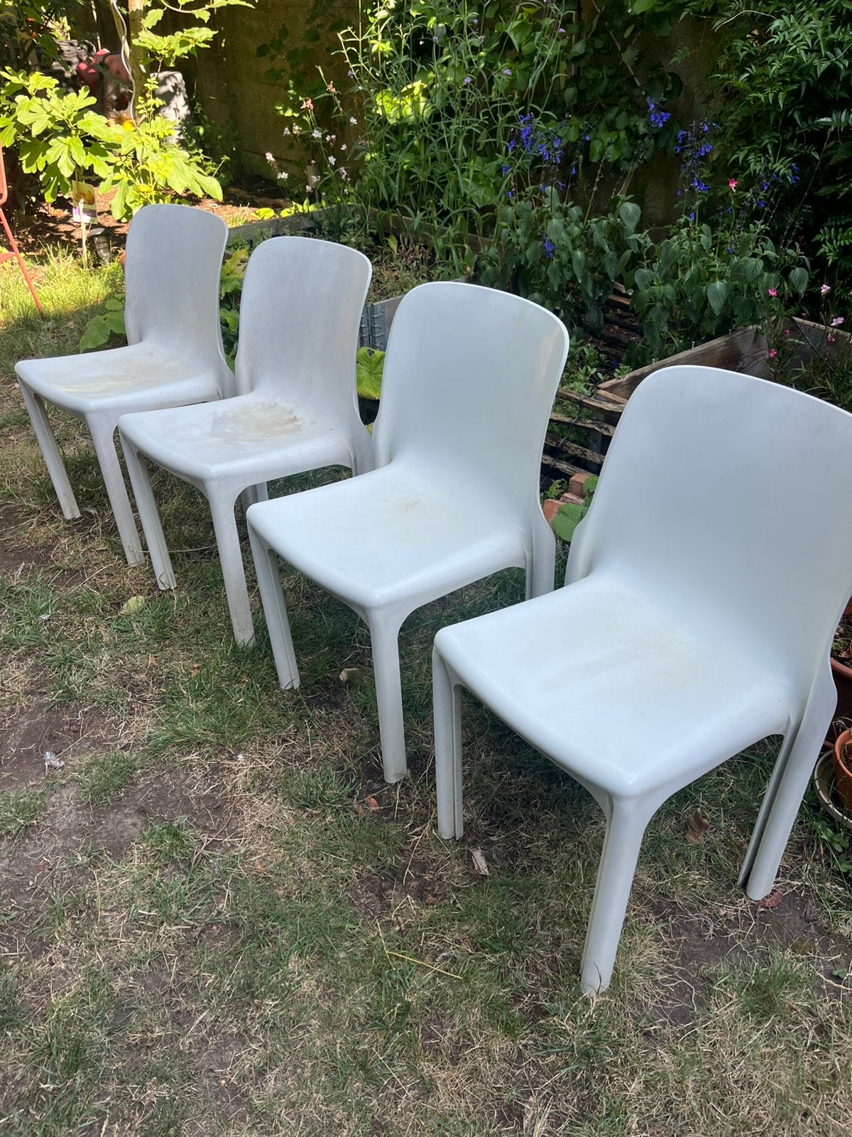 Selene stoelen (4 st), Magistretti, heruitgave Heller 2002, Maison & Meubles, Chaises, Enlèvement, Blanc