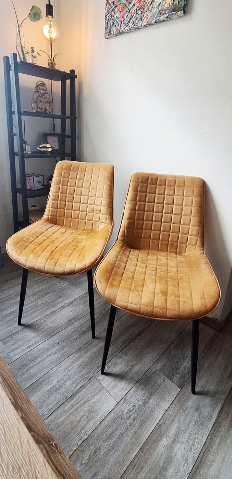 Eetkamerstoelen 2 stuks Velvet, Huis en Inrichting, Ophalen, Overige kleuren, Stof