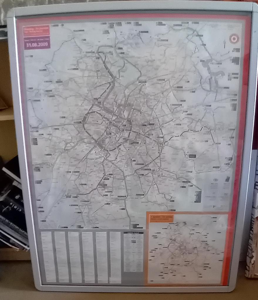 MIVB-panel van de MIVB: kaart van Brussel 2009, Ophalen of Verzenden, Gebruikt, Bus of Metro, Overige typen