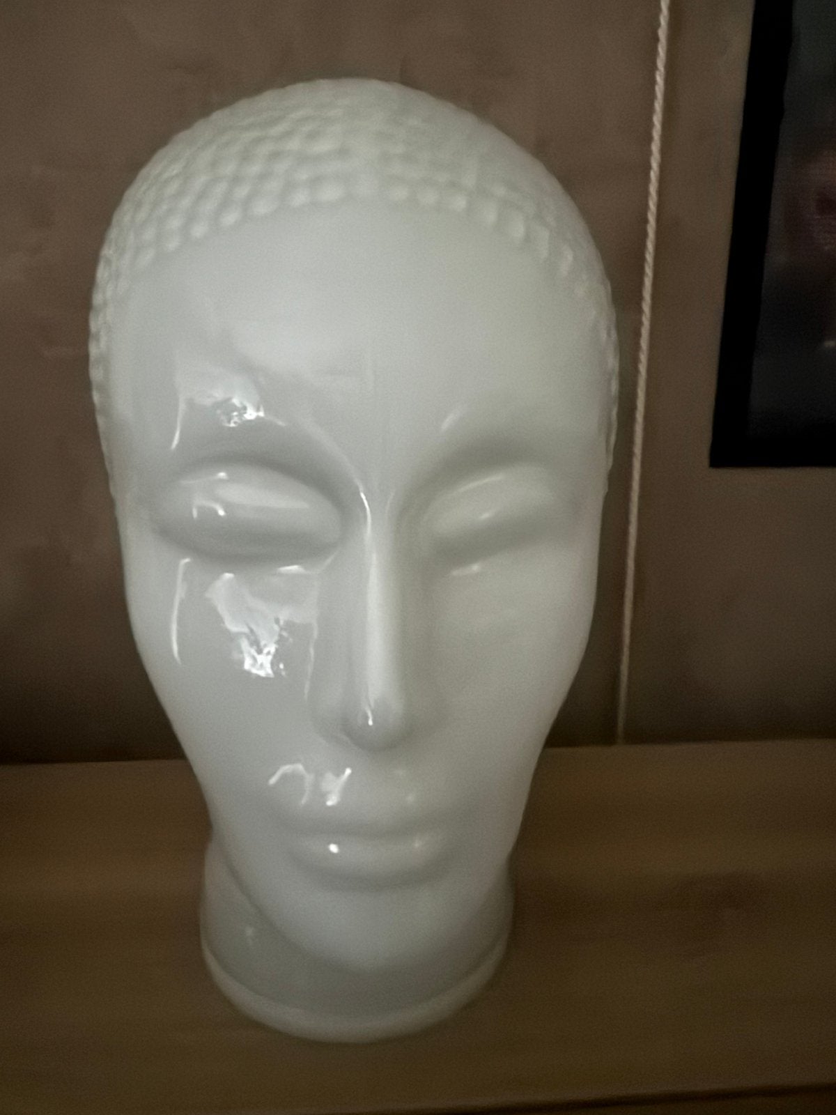 Een vintage keramieken etalagehoofd, Ophalen, Zo goed als nieuw, Wit