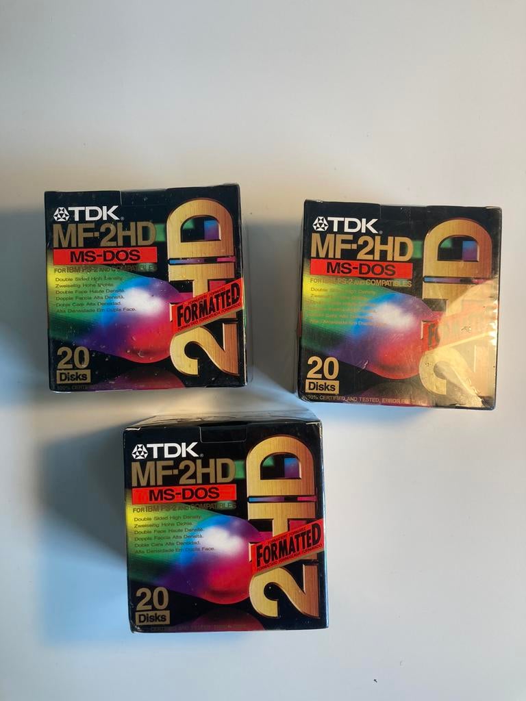 3 packs de disques TDK MF-2HD 20, Enlèvement ou Envoi, Comme neuf, Vierge
