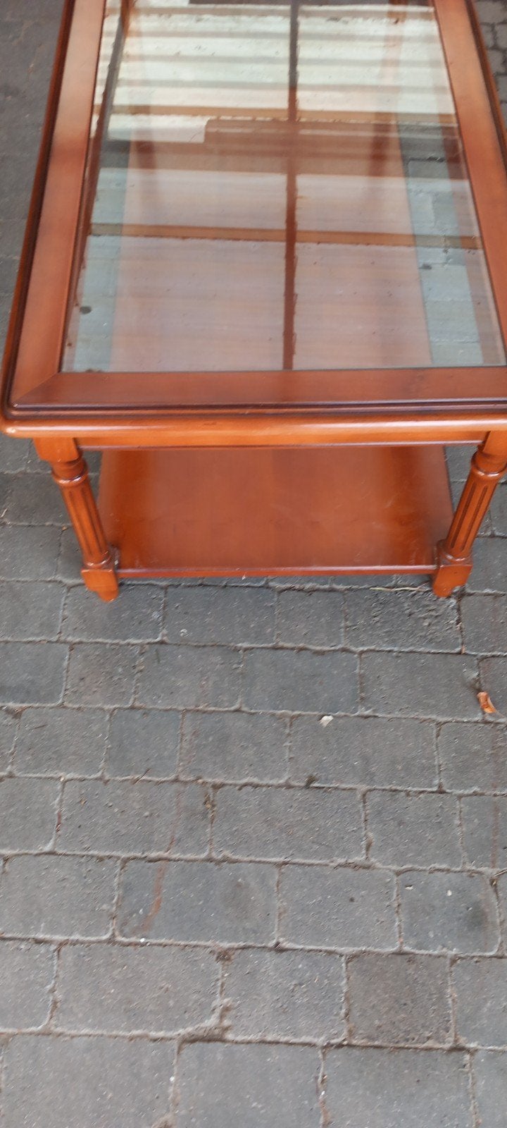Salontafel hout met glas, Huis en Inrichting, Ophalen, Glas