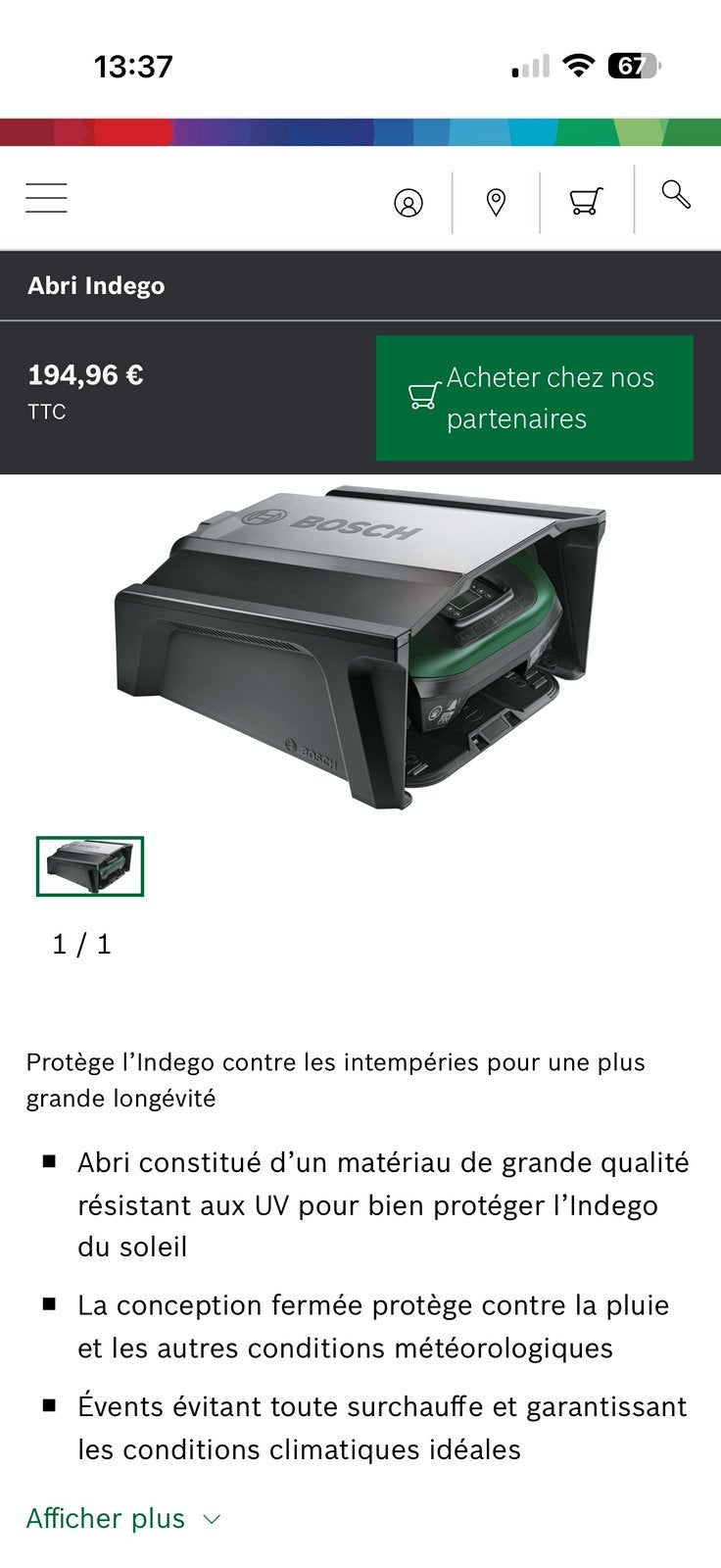 Abri garage Bosch Indigo neuf, Jardin & Terrasse, Enlèvement, Comme neuf