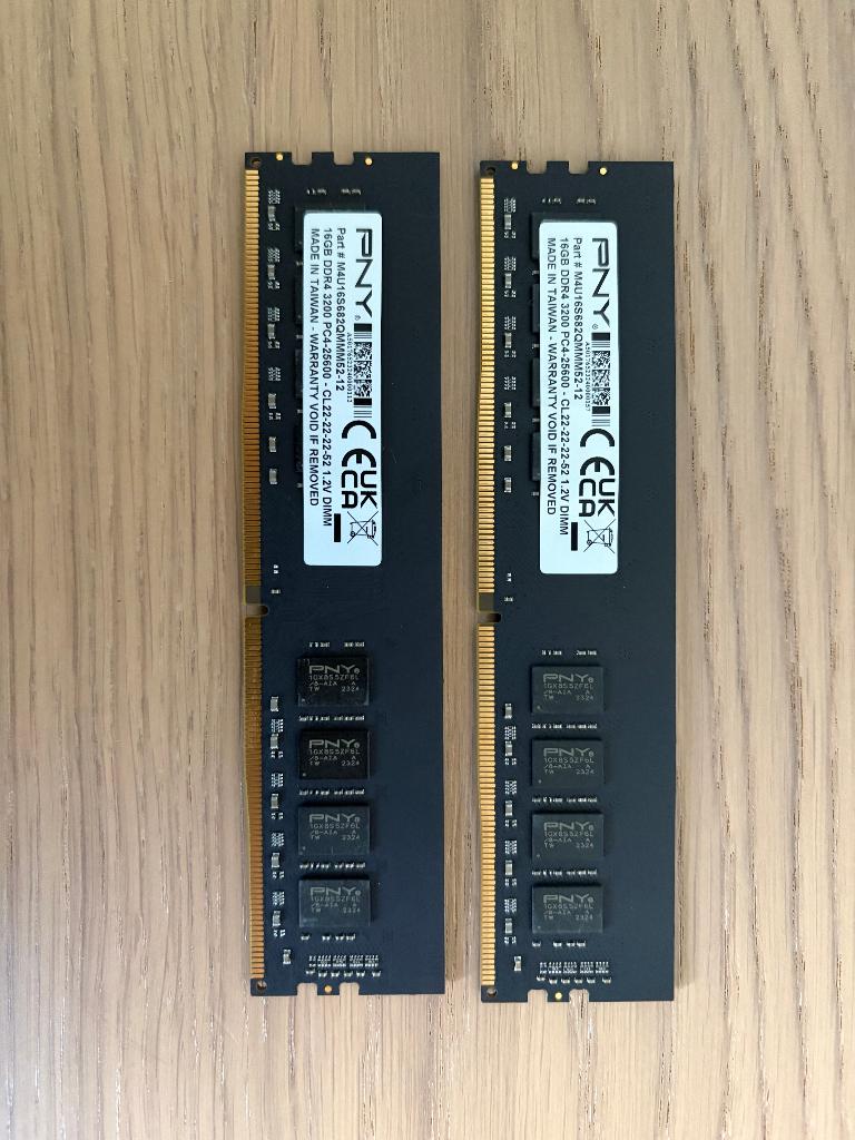 RAM 32GB (2x16) DDR4 3200 MHz PNY, Gebruikt, 32 GB, Verzenden, DDR4