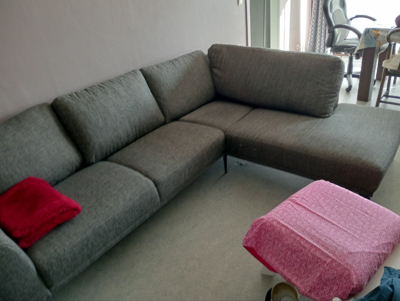 mooie moderne hoeksalon regio oostende, Ophalen, Zo goed als nieuw, Stof, Modern