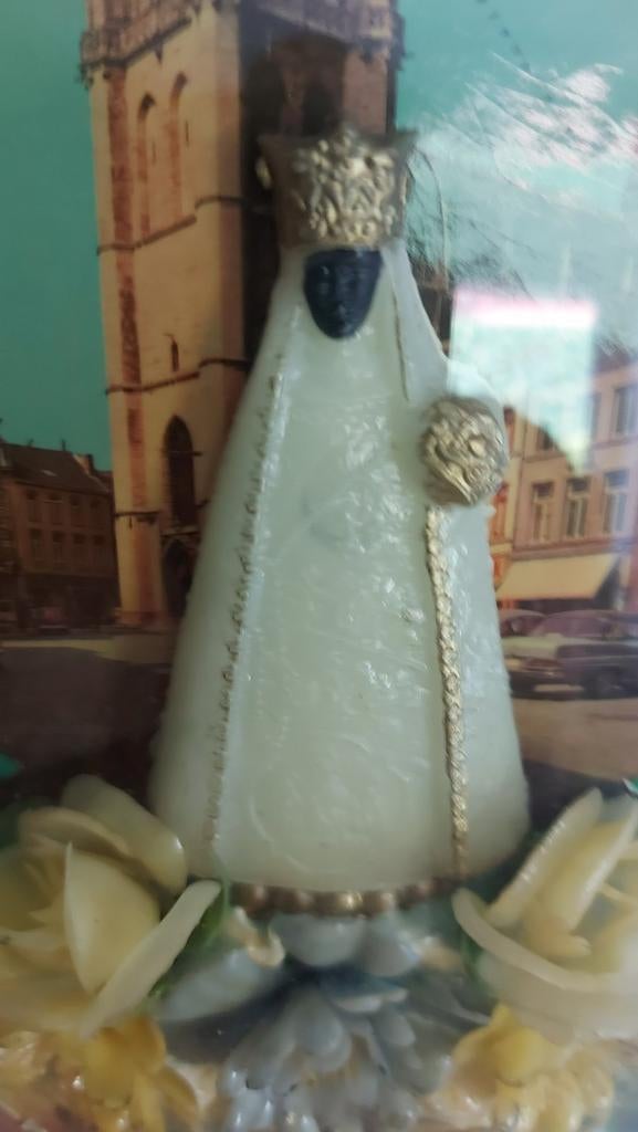 Olv van Halle en kindje van Praag onder bol glas Voor beiden, Antiek en Kunst, Ophalen
