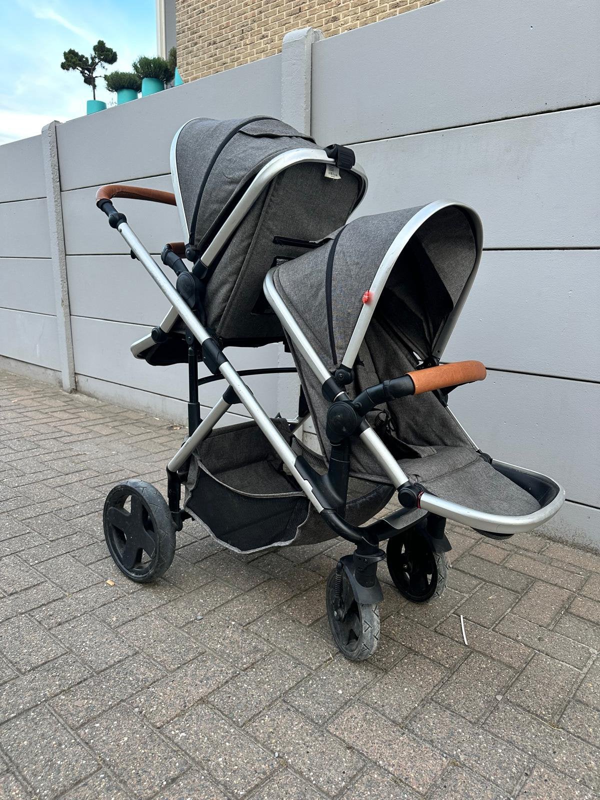 Duo kinderwagen Pericles, Kinderen en Baby's, Gebruikt, Verstelbare duwstang, Ophalen, Kinderwagen