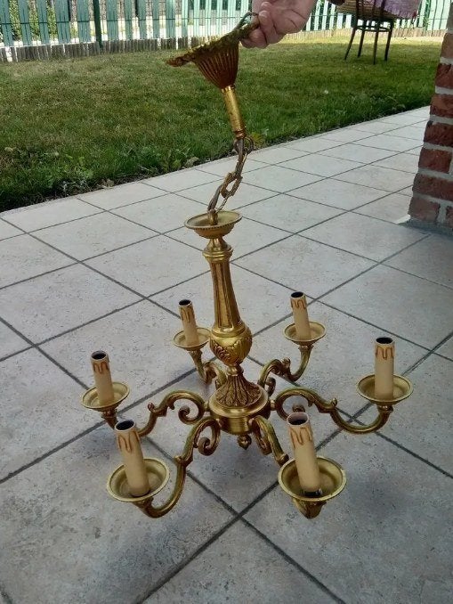 Lustre bronze, Enlèvement, Utilisé, Métal, B22 (Baïonnette)