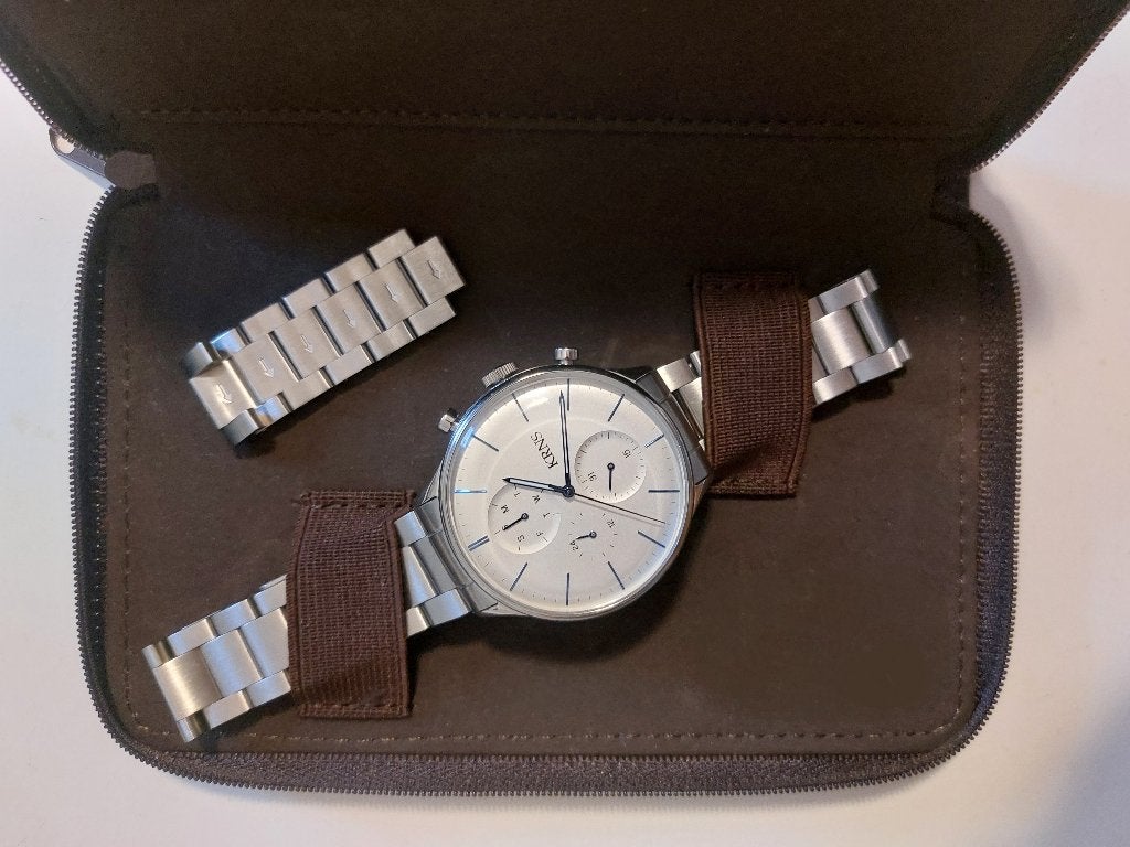 Montre KRNS 3004 pour homme - Argent, Bijoux, Sacs & Beauté, Autres marques, Enlèvement ou Envoi, Argent, Acier
