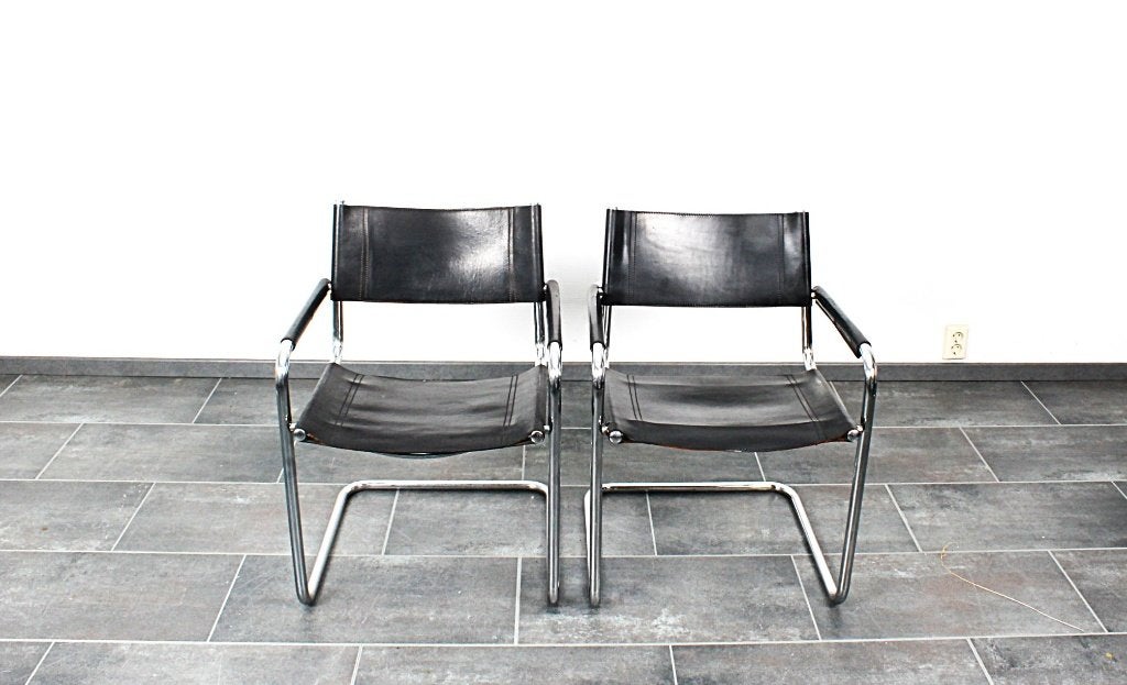Ensemble de 2 chaises à structure tubulaire Mart Stam, Maison & Meubles, Chaises, Enlèvement ou Envoi, Deux, Klassieker, design, bauhaus