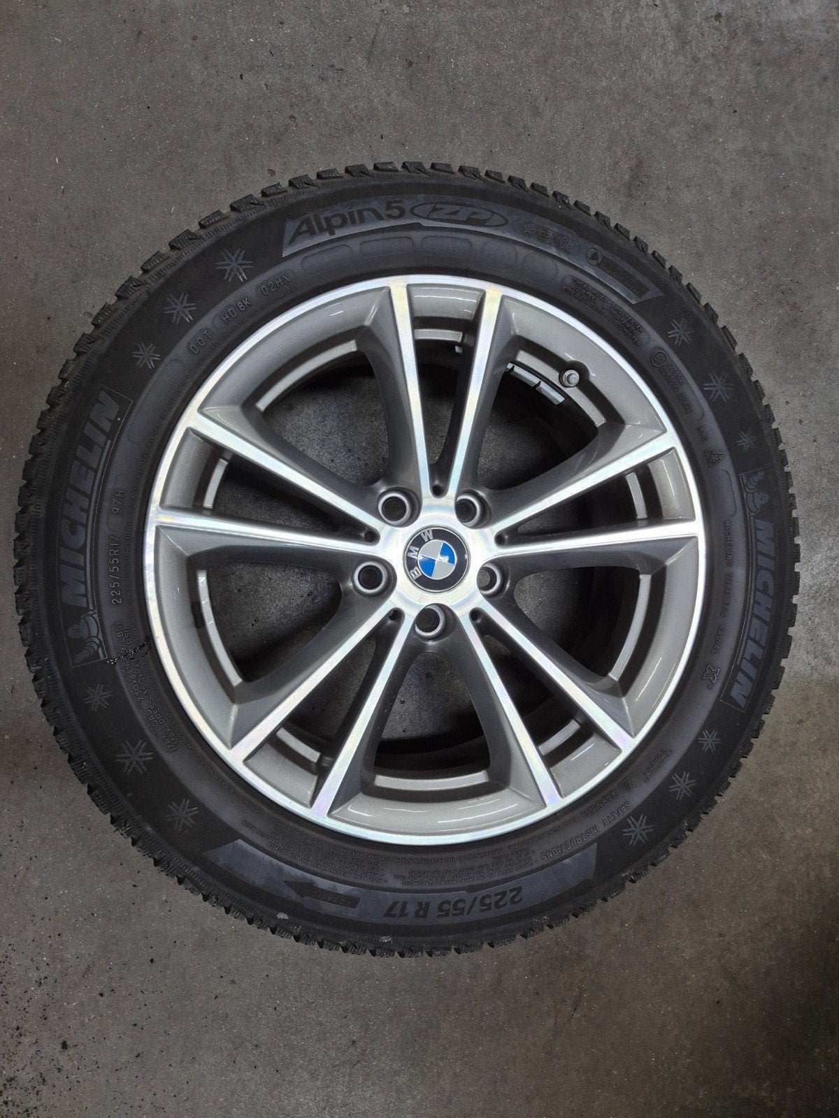 Paire de roues d'hiver BMW 17 pouces - Michelin Alpin 5 - Pa, Pneus hiver, 17 pouces, Enlèvement, Jante(s)
