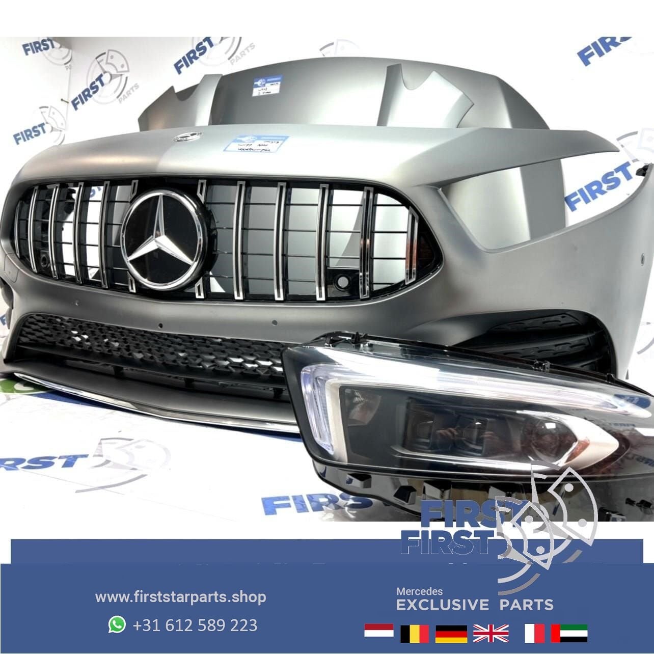 W177 AMG LINE VOORKOP A Klasse 2018-2022 MAT GRIJS ORIGINEEL, Gebruikt, -, Voor, Ophalen of Verzenden