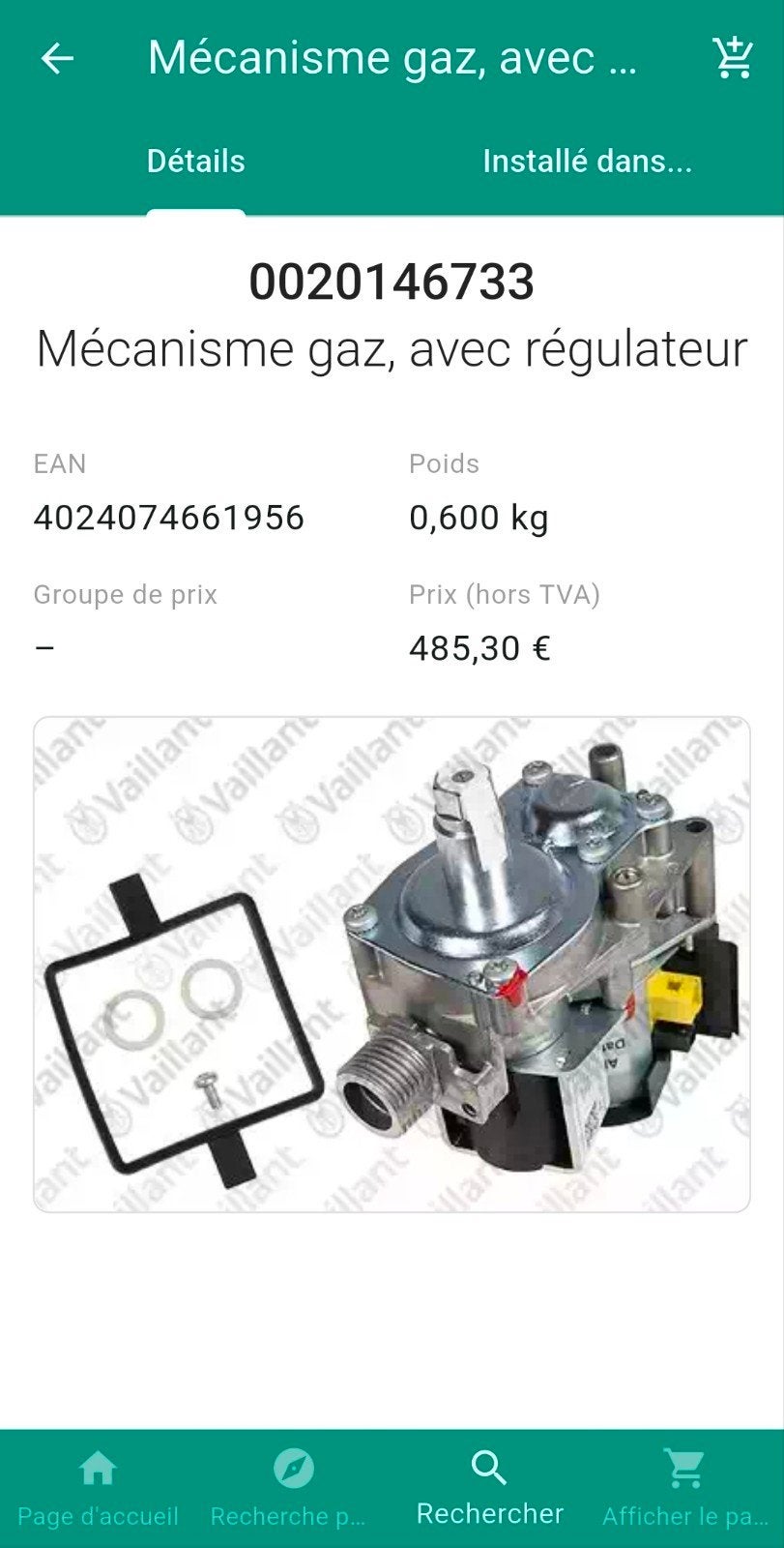 Vaillant Mécanisme Gaz avec régulateur (gaz liquide P) neuf, Verzamelen, Ophalen of Verzenden, Nieuw