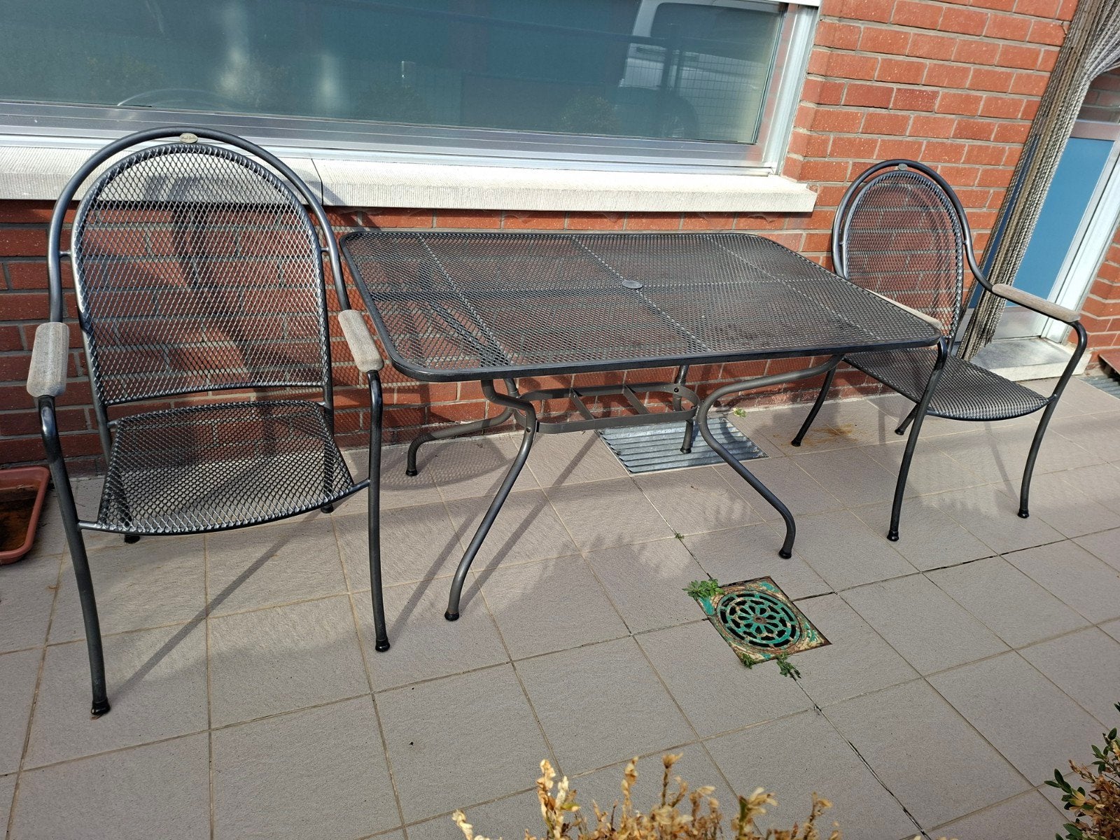 Tuintafel met 2 stoelen metaal, Enlèvement