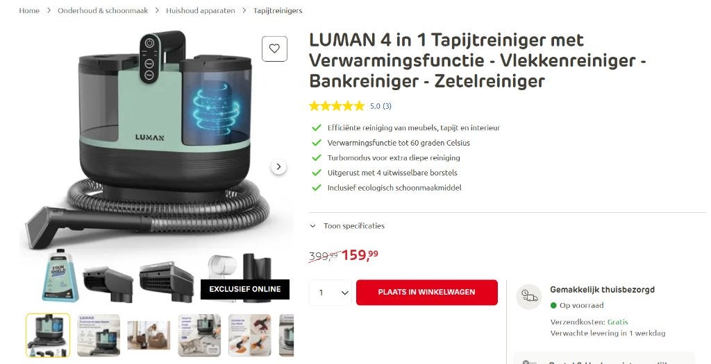 tapijtreiniger, Elektronische apparatuur, Overige merken, Overige typen, Nieuw, Reservoir
