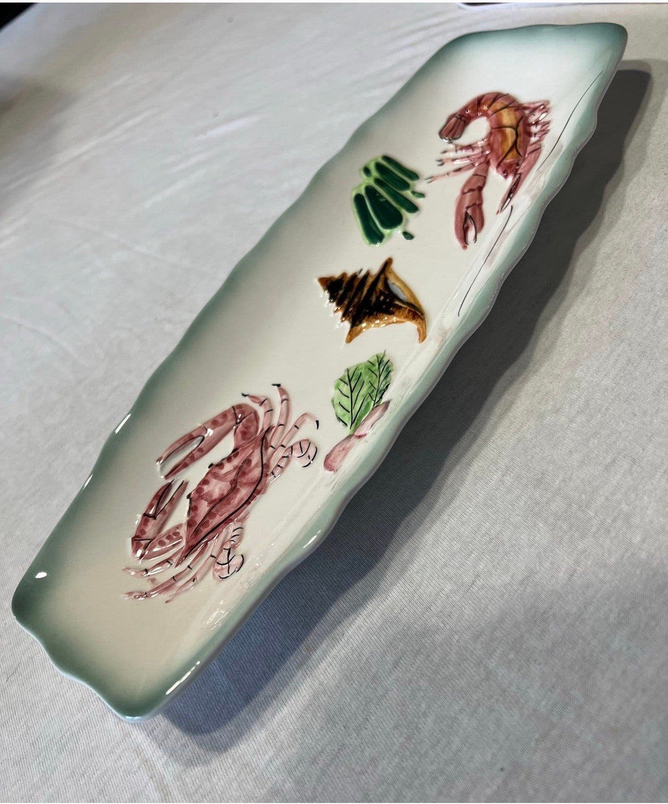 Vaisselle japonaise Bol de service sushi, homard, crustacés, Enlèvement ou Envoi, Comme neuf, Poterie, Vintage