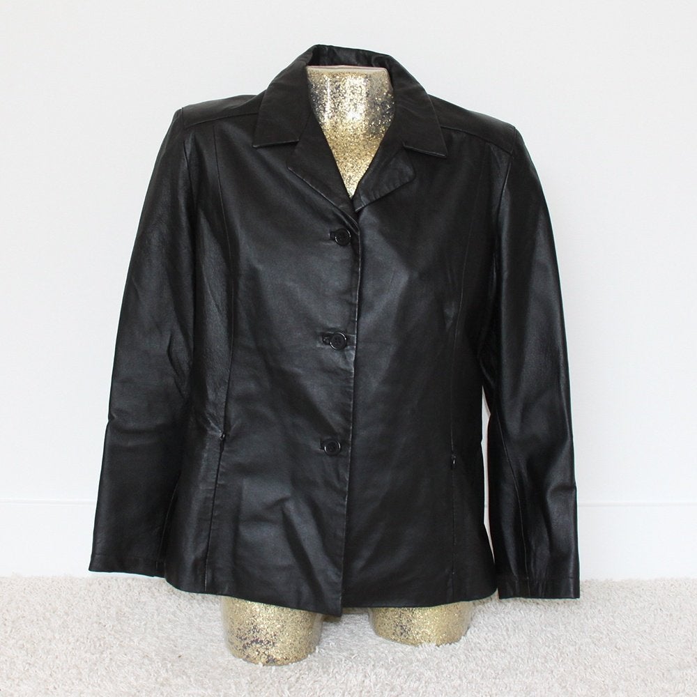 Soepele Leren Toni Mir Jas (Maat 48) € 50,-, Kleding | Dames, Verzenden, Zwart, Maat 46/48 (XL) of groter, Zo goed als nieuw