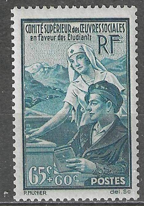 Frankrijk 1938 - Yvert 417 - Voor de Studenten (PF), Verzenden, Postfris