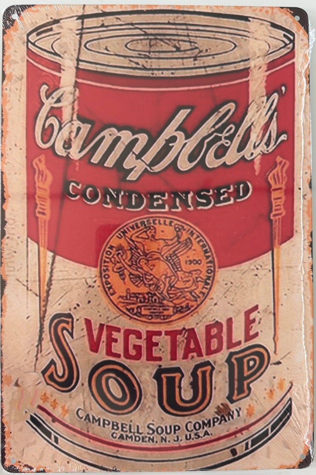 Metalen reclamebord Campbell’s Warhol retro vintage mancave, Verzamelen, Ophalen of Verzenden, Nieuw, Reclamebord