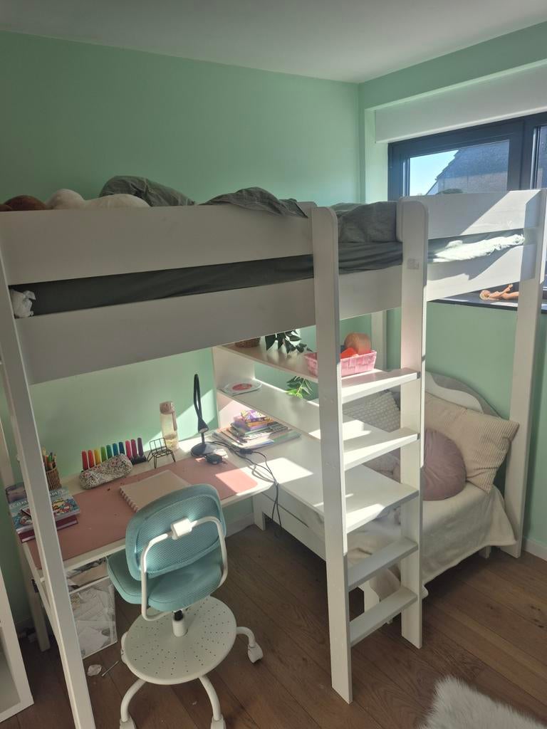 Hoogslaper + kast, Huis en Inrichting, Slaapkamer | Stapelbedden en Hoogslapers, Hoogslaper, Eenpersoons, 210 cm, 160 tot 180 cm