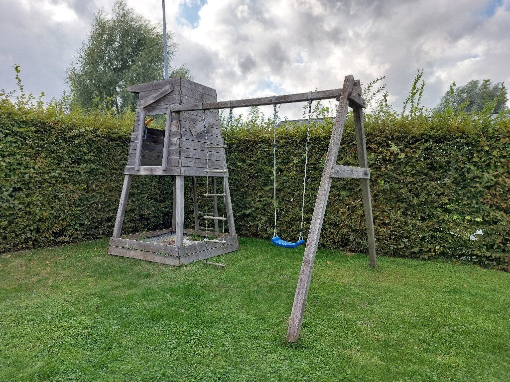 Houten boomhut met schommel, Ophalen, Gebruikt, Schommel