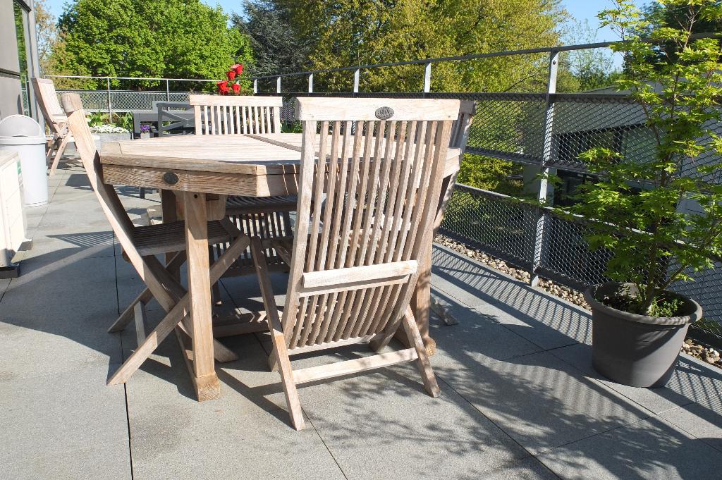 Ensemble de mobilier de jardin, Jardin & Terrasse, Enlèvement, Utilisé, Bois de teck, Pliant