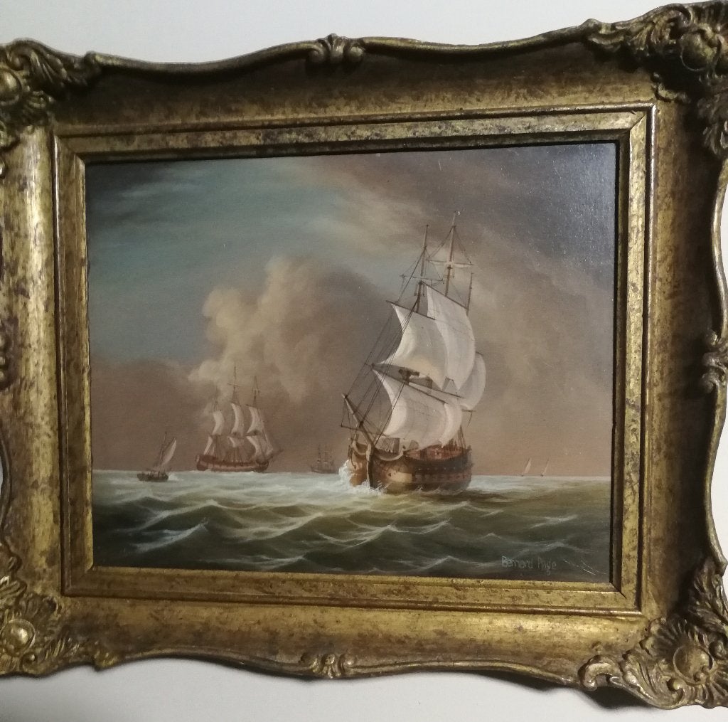 Schilderij olieverf Bernard Page, ingelijst, Ophalen