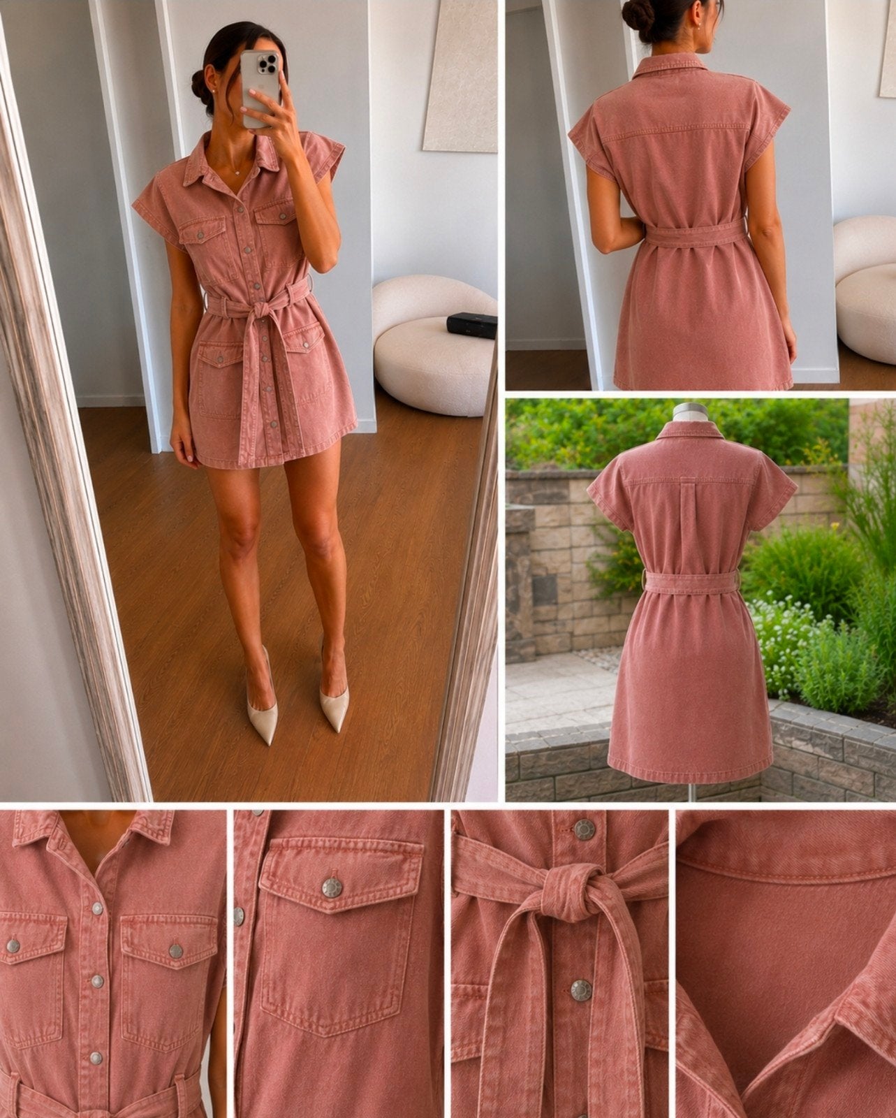 Robe chemise cargo Terracotta Taille 46 L / +GIFT, Vêtements | Femmes, Taille 38/40 (M), Enlèvement ou Envoi, Rose, Robe de cocktail