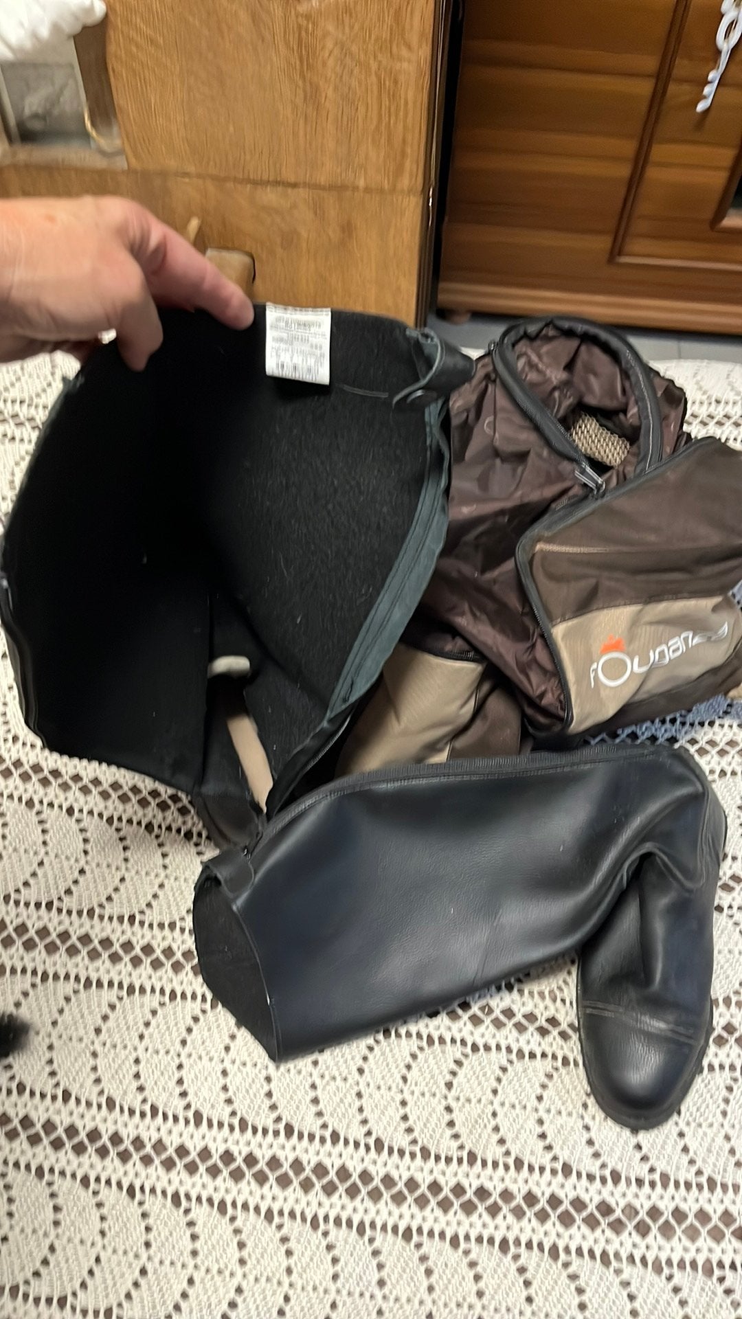Bottes d'équitation— Taille 39 M (sac à bottes inclus), Imperméable, Bleu, Aigle, Comme neuf