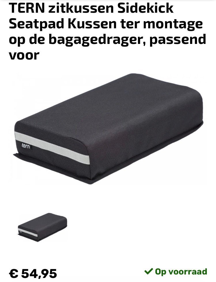 Tern zit kussentje, Fietsen en Brommers, Ophalen of Verzenden, Nieuw, Achterzitje