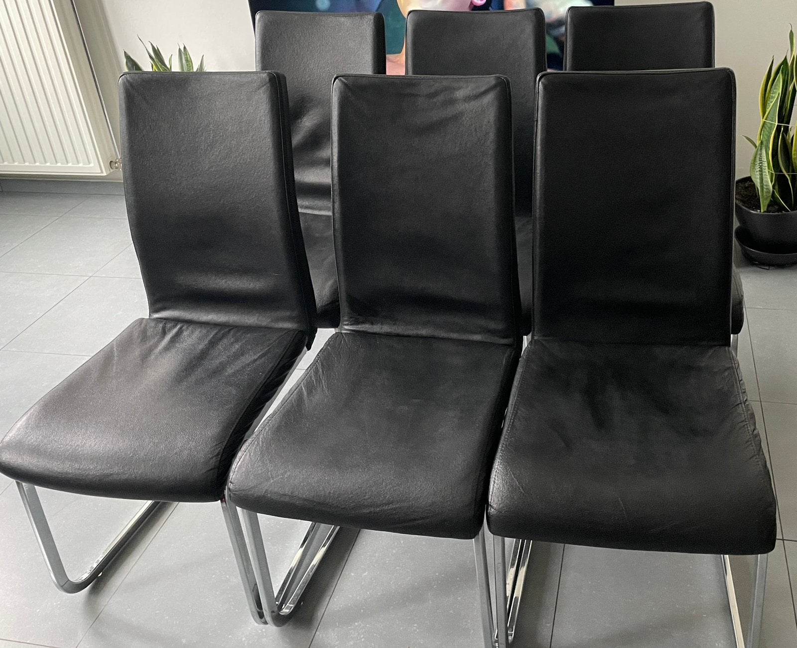6 Chaises de salle à mangé, Maison & Meubles, Enlèvement, Utilisé, Cuir, Cinq, Six Chaises ou plus