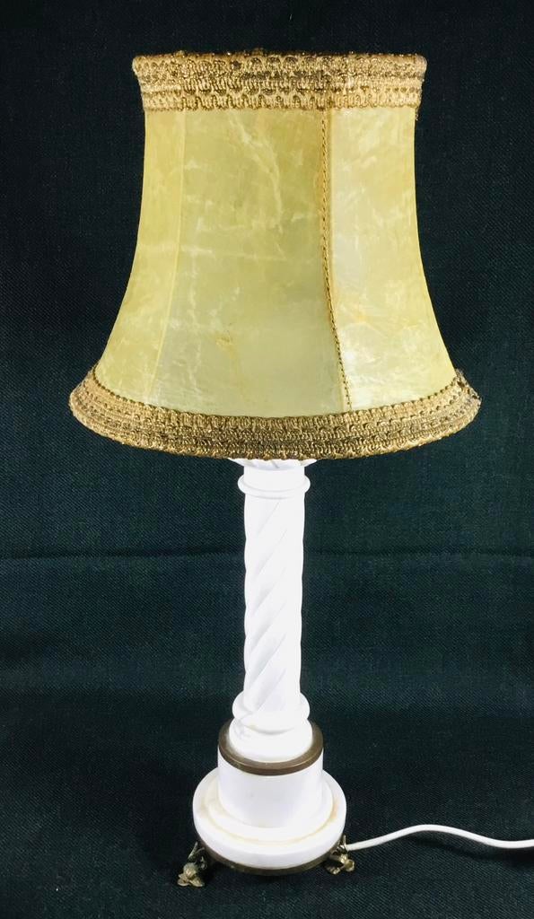 Lampe de table ancienne en marbre blanc 1927 Italie, Enlèvement ou Envoi