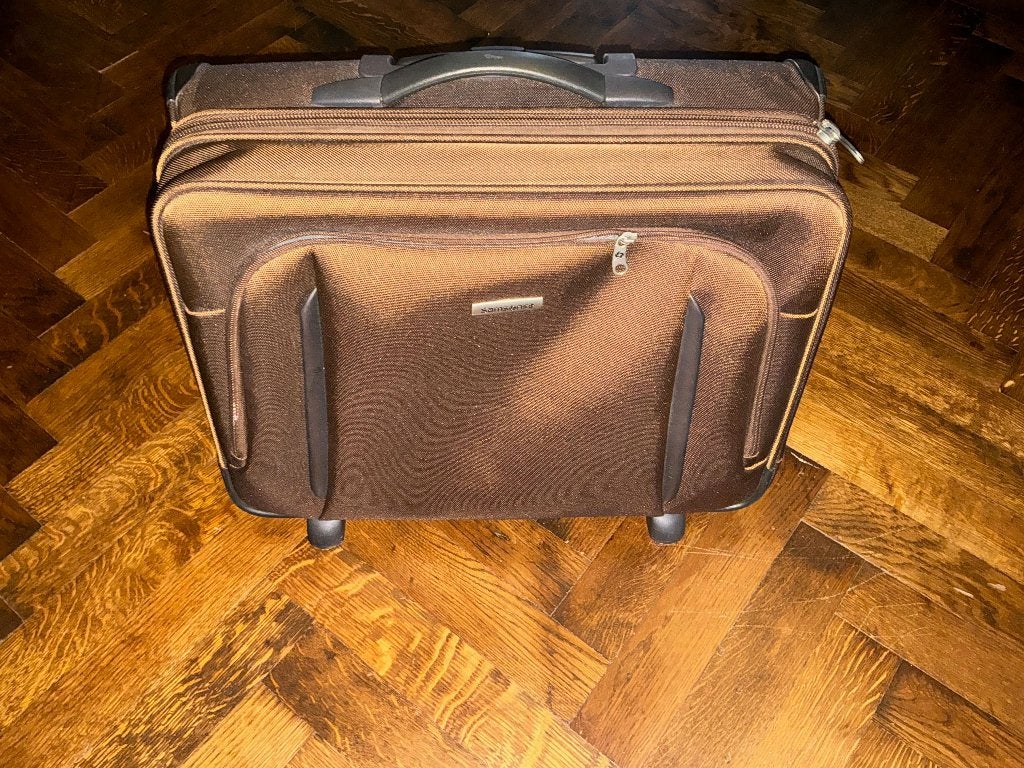Laptop en Reis trolley tas, Computers en Software, Gebruikt, Bruin, Trolleytas, 17 inch of meer