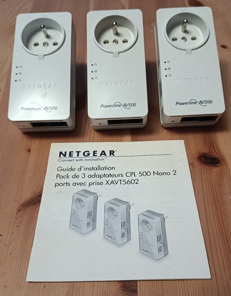 3 CPL Netgear 500 Mbps + Câbles et Guide, Enlèvement, Comme neuf