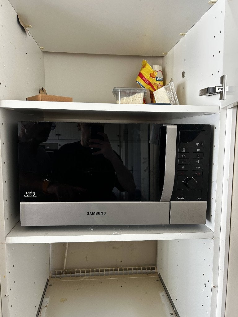 Samsung combi microgolfoven met grill – inox/zwart, Ophalen, Microgolfoven, Grill, Draaiplateau