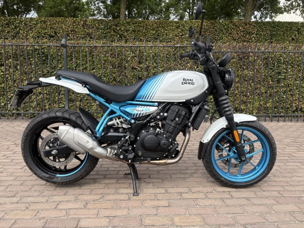 Royal Enfield Guerilla 450, Motoren, 450 cc, Minimaal motorrijbewijs A2, ABS, Handgeschakeld