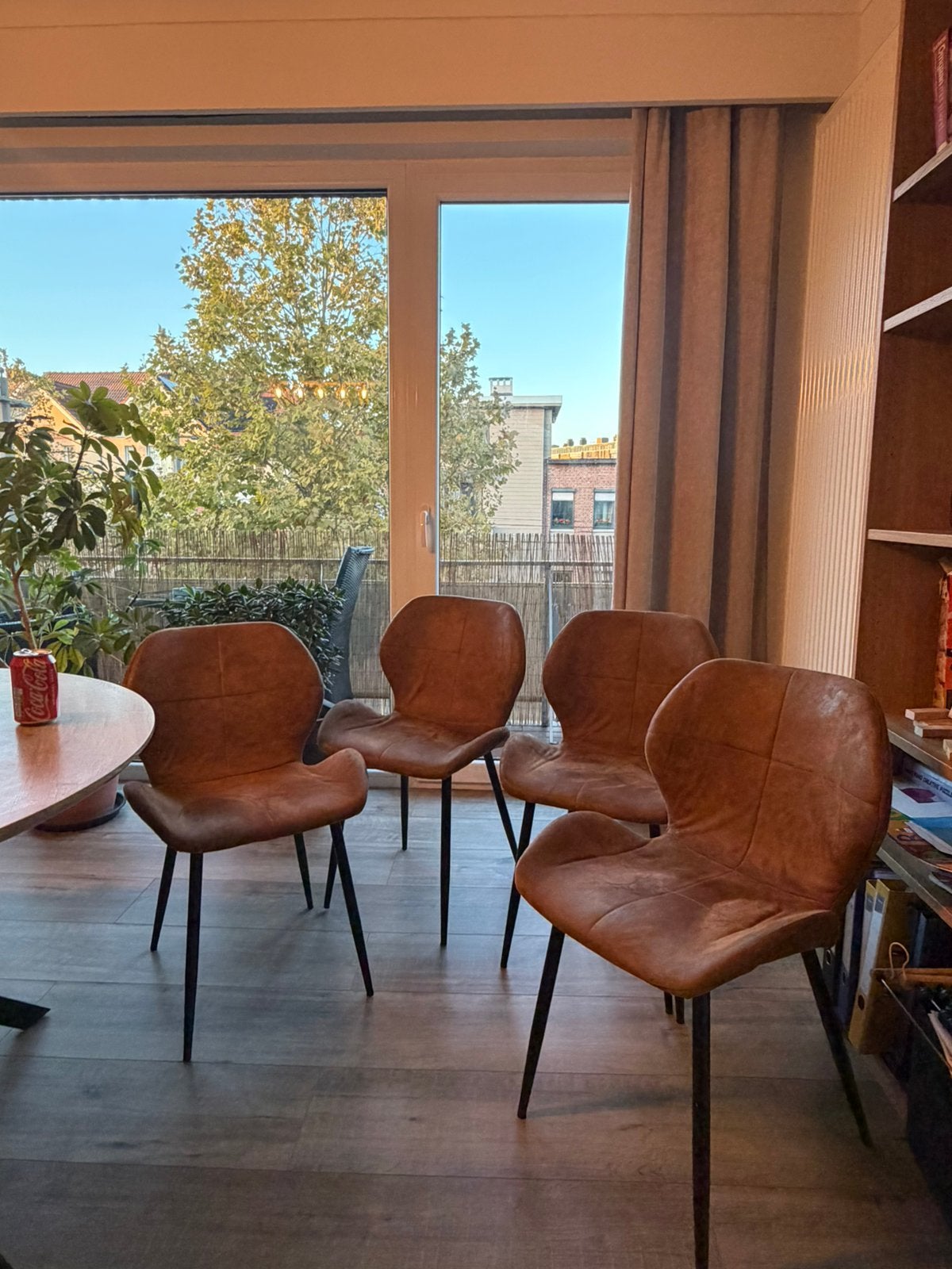 Stoelen x4, Maison & Meubles, Enlèvement, Comme neuf, Brun, Quatre