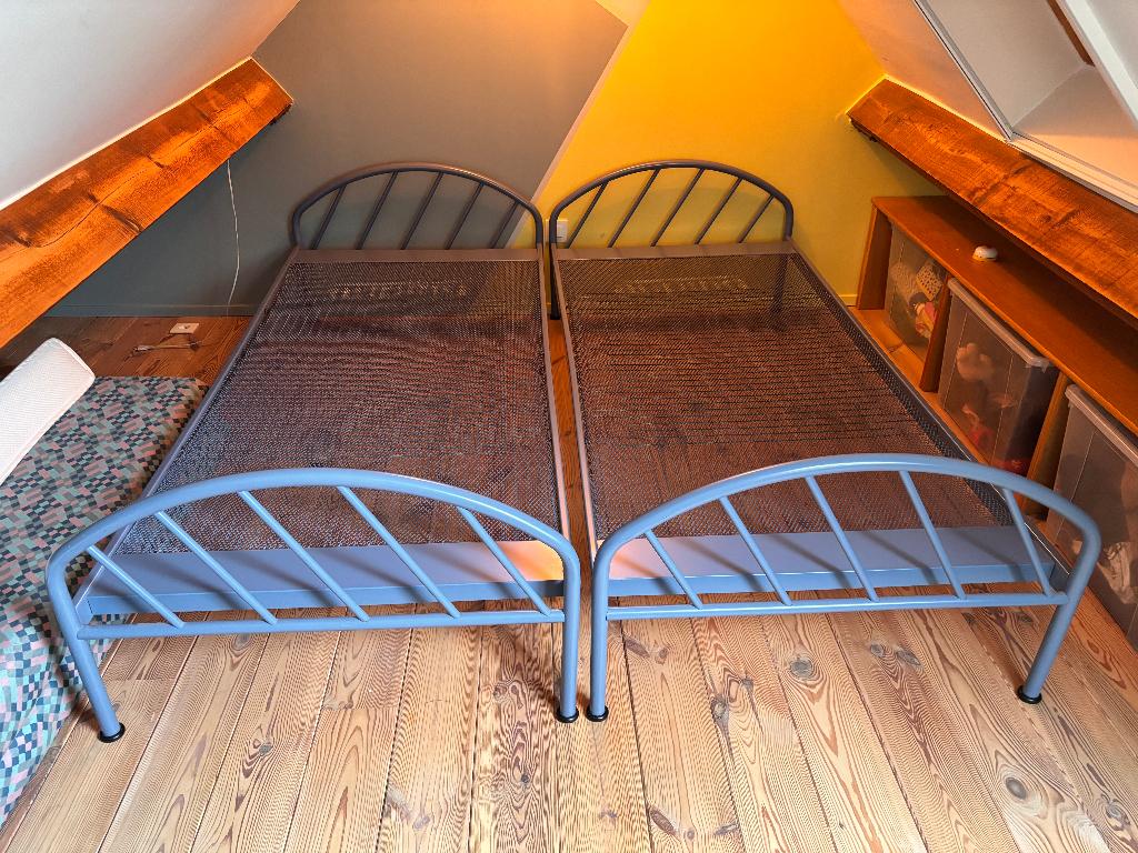 2 lits pour 1 personne - Base en spirale Auping 90 x 200 cm, 90 cm, Enlèvement, Sommier, 200 cm