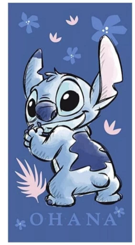 Stitch Badlaken Blauw - Sneldrogend Disney Strandlaken, Stitch, Jongen of Meisje, One size, Nieuw